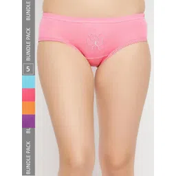 SECRETS BY ZEROKAATA Women Pack of 5 Assorted Solid Cotton Basic Briefs-picture-16