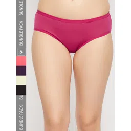 SECRETS BY ZEROKAATA Women Pack of 5 Assorted Solid Cotton Basic Briefs-picture-37