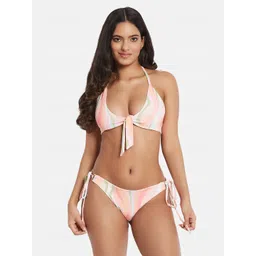 SECRETS BY ZEROKAATA Women Printed Halter Beachwear Swim Bikini Set-picture-14