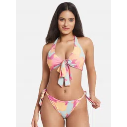 SECRETS BY ZEROKAATA Women Printed Halter Beachwear Swim Bikini Set-picture-15