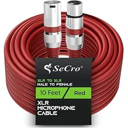 SeCro XLR Male to Female Microphone Cable – 3-Pin Balanced Shielded XLR Mic Cable for Microphone, PA System, Audio Mixer, Studio Monitors, Audio Recording Podcast etc. (RED, 10Feet(3Meter))-picture-23