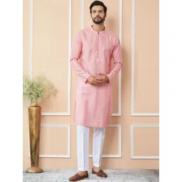 See Designs Embroidered Regular Sequinned Chanderi Silk Kurta with Pyjamas-picture-24