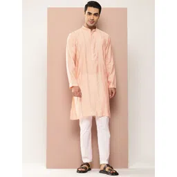 See Designs Floral Embroidered Mandarin Collar Sequinned Chanderi Silk Straight Kurta-picture-19