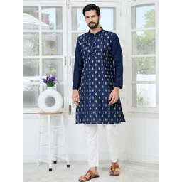 See Designs Floral Embroidered Thread Work Mandarin Collar Straight Kurta-picture-40