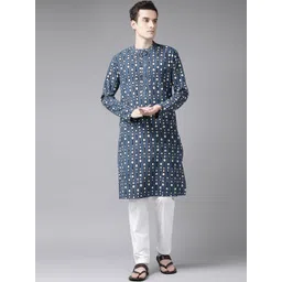 See Designs Men Blue Geometric Printed Kurta-picture-28