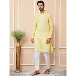 See Designs Men Floral Embroidered Regular Kurta with Pyjamas-picture-37