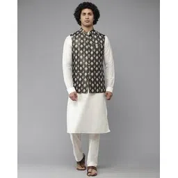 see designs Men Floral Woven Slim Fit Nehru Jacket-picture-42