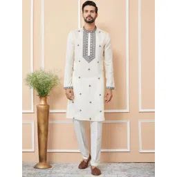 See Designs Men Geometric Embroidered Thread Work Kurta-picture-37