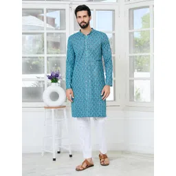 See Designs Men Geometric Printed Festive Straight Kurta-picture-19