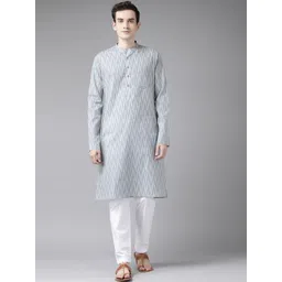 See Designs Men Grey Striped Kurta-picture-35