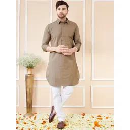 See Designs Regular Long Sleeves Shirt Collar Pure Cotton Kurta with Pyjamas-picture-26
