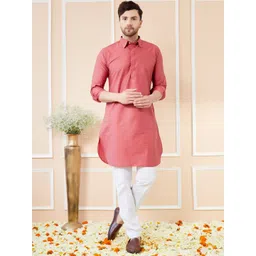 See Designs Shirt Collar Cotton Pathani Kurta-picture-10
