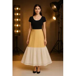 SEER Cancan Skirt for lehanga Underskirt Petticoat Wedding Crinoline Volume Extension for Lehenga, Gown and Floor Length Skirt Free Size Waist Beige image 2