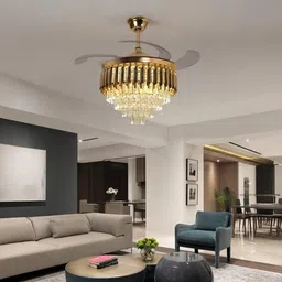 seetastic Unique Luxury Gold Chandelier with Fan Chandelier Ceiling Lamp-picture-41