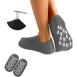SEFLICA® Moisturizing Silicone Gel Socks for Women and Men gel socks for dry cracked feet crack heel repair socks foot moisturizer socks Spa Gel Socks Natural Oil and Vitamin 【Grey】 【1 Pair】-picture-29