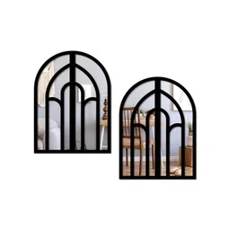 SEHAZ ARTWORKS Black 2 Pieces Jharokha Wall Mirrors-picture-10