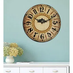 sehaz artworks Multicolor Engineered Wood Tag Modern Wall Clock-picture-40