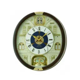Seiko Black Elegant Oval Melodies in Motion Roman Figure Large Pendulum Wall Clock-picture-28