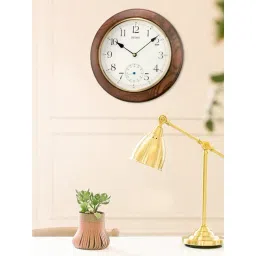 SEIKO elegant brown & white wood wall clock-picture-31