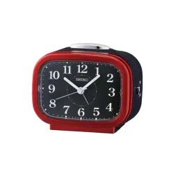 SEIKO Red Plastic Classic Rectangular Bell Alarm Snooze Lumibrite Table Clock-picture-40