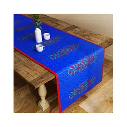 SEJ by Nisha Gupta Abstract Blue Large size Table Runner - Blue-picture-11