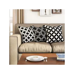 SEJ by Nisha Gupta Black & White Cushion Covers - Set of 3-picture-47