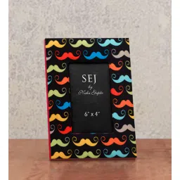 sej by nisha gupta Black Mdf Wood 8 X 0.5 X 10 Inch Abstract Photo Frame-picture-13
