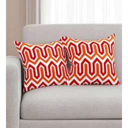 sej by nisha gupta Cotton Geometric Pattern 16X16 Inches Cushion Covers (Set Of 2)-picture-30