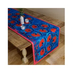 SEJ by Nisha Gupta Floral Blue Table Runner - Blue-picture-31