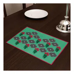 SEJ by Nisha Gupta Floral Green Cotton Table Placemats-Set Of 6-image-2