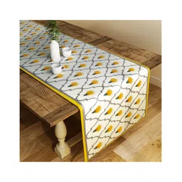 SEJ by Nisha Gupta Floral Mustard Large size Table Runner - Yellow-picture-22