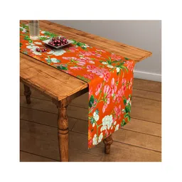 SEJ by Nisha Gupta Floral Orange Table Runner - Orange-picture-11