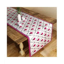 SEJ by Nisha Gupta Floral Pink Large size Table Runner - Pink-picture-21
