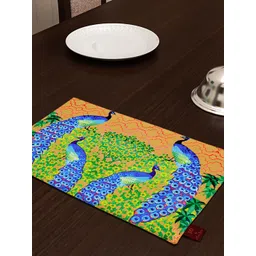 SEJ by Nisha Gupta Green & Blue Set of 8 Printed Table Placemats-image-13
