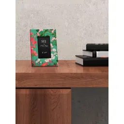 SEJ by Nisha Gupta Green & Orange Floral Print Photo Frame-image-36