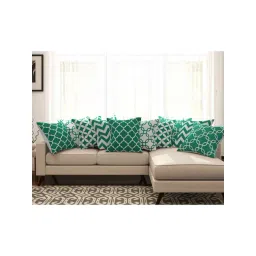 SEJ by Nisha Gupta Green & White Cushion Covers - Set of 10-image-0