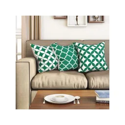 SEJ by Nisha Gupta Green & White Cushion Covers - Set of 3-image-37