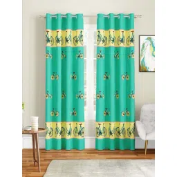SEJ by Nisha Gupta Green Polyester 9 Ft. Long Door Curtain - Set of 2-image-25