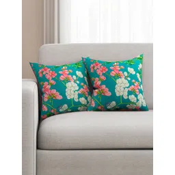 SEJ by Nisha Gupta Green Set of 2 16" x 16" Square Cushion Covers-image-11