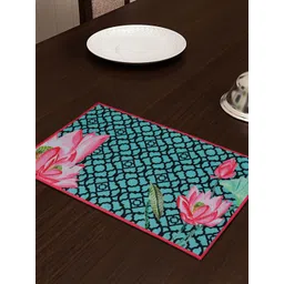 SEJ by Nisha Gupta Green Set of 6 Printed Table Placemats-picture-34