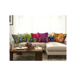 SEJ by Nisha Gupta Multicolor Cushion Covers - Set of 8-picture-30