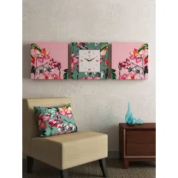 SEJ by Nisha Gupta Multicolor Framed Analogue Wall Clocks - Set of 3-picture-38