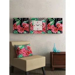 SEJ by Nisha Gupta Multicolor Framed Analogue Wall Clocks - Set of 3-picture-39