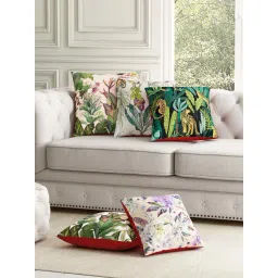 SEJ by Nisha Gupta Multicolor Polyester Cushion Cover - Set of 5-picture-14