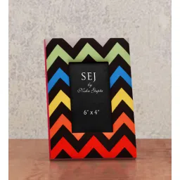 sej by nisha gupta Multicolour Mdf Wood 8 X 0.5 X 10 Inch Geometric Photo Frame-picture-15