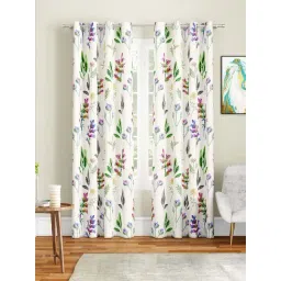 SEJ by Nisha Gupta Off-White Polyester 9 Ft. Long Door Curtain - Set of 2-picture-11