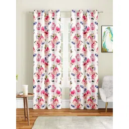 SEJ by Nisha Gupta Off-White Polyester 9 Ft. Long Door Curtain - Set of 2-picture-14