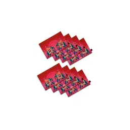 SEJ by Nisha Gupta Pink Set of 8 Printed Table Mats-picture-14