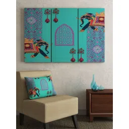 SEJ by Nisha Gupta Teal Green Framed Wall Arts - Set of 3-picture-47