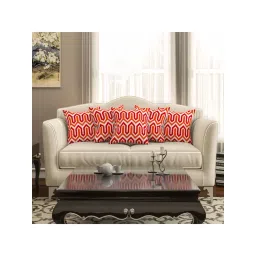 SEJ by Nisha Gupta White & Orange Cushion Covers - Set of 5-picture-15